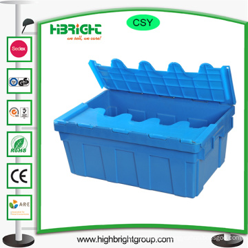 Stackable Plastic Storage Box Container with Hinged Lid